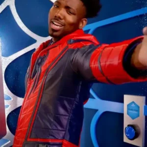 Spider-Man Brand New Day Premiere Dominique Barrett Quilted Red and Blue Leather Jacket Sale
