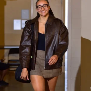 WNBA Haley Jones Pregame Brown Jacket