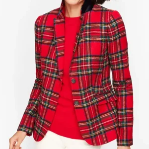 Women Christmas Plaid Suit Jacket