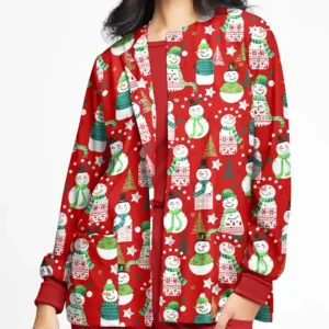 Women Christmas Scrub Jacket