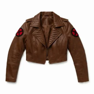 X-Men 97 Rogue Brown Leather Cropped Cosplay Costume Leather Jacket For Women