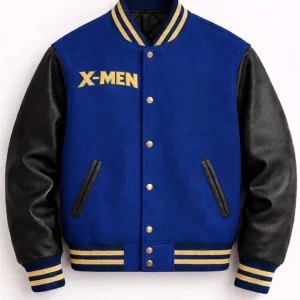 X Men Wolverine Blue and Black Varsity Jacket