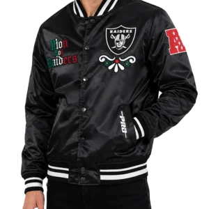 pro standard viva los raiders sugar skull satin jacket