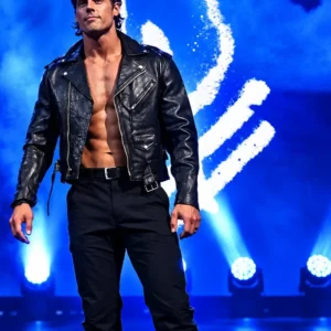 AEW 2026 Ring Debut Steven Borden Black Leather Jacket
