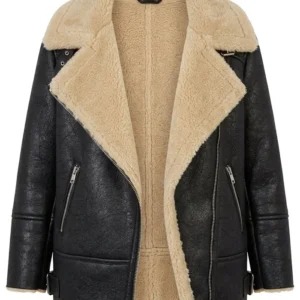 Abbie Hern TV Series Ted Lasso 2026 Gemma Jay Black Shearling Leather Jacket