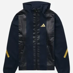Adidas Argentina ZNE Metallic Gold Stripes Navy Blue Track Jacket