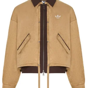 Adidas Originals 3S Deluxe W Suede Leather Zip Up Brown Jacket On Sale