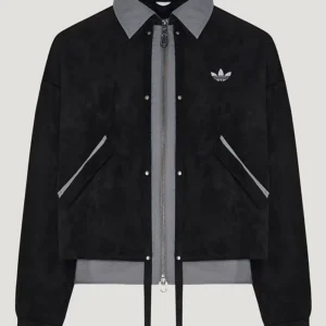 Adidas Originals 3S Deluxe W Suede Leather Zip Up Jacket On Sale