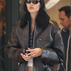 Amelia Gray Hamlin Milan Fashion Week Shearling Jacket