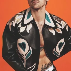 Appliqué Patches Harry Miu Miu Leather Jacket