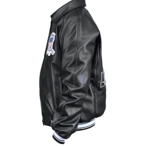 Avirex USA Black Leather Jacket Sides