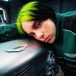 Billie Eilish x Aston Martin Green and Black Bomber Jacket On Sale