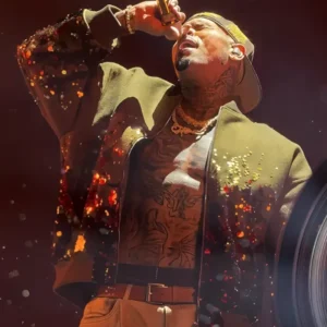 Chris Brown R & B Tour Green Sequin Jacket