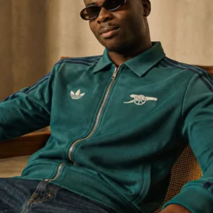 Classy Arsenal Retro Fleece Green Track Jacket On Sale
