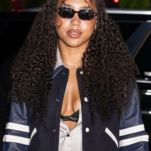 Coach Azzi Fudd NYC Fashion Event 2026 Neavy Blue Varsity Jacket On Sale