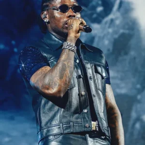 God We Trust Tour Asake Leather Vest