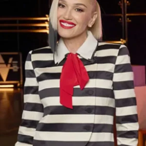 Gwen Stefani The Voice S30 Black White Striped Jacket