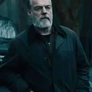 Hugo Weaving TV Series Slow Horses S06 Frank Harkness Black Cotton Jacket On Sale