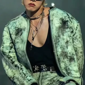 J-Hope BTS World Tour ARIRANG Chicago Textured Leather Jacket On Sale