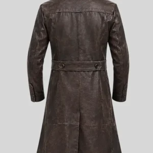 Jason Momoa Frontier Black Trench Leather Coat