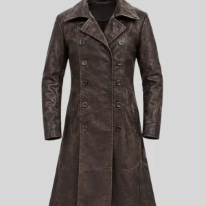 Jason Momoa Frontier Black Trench Leather Coat On Sale