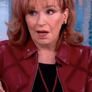 Joy Behar The View 2026 Crochet Audrey Red Leather Jacket On Sale