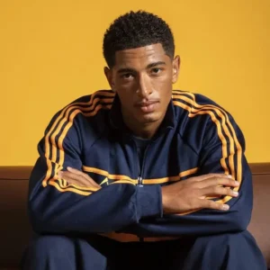 Jude Bellingham Lucozade Campaign Shoot Navy Blue Track Jacket
