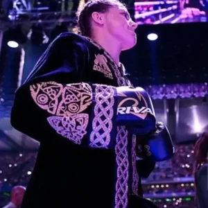 Katie Taylor 2026 Croke Park Dublin Black and Gold Hooded Boxing Walkout Coat On Sale