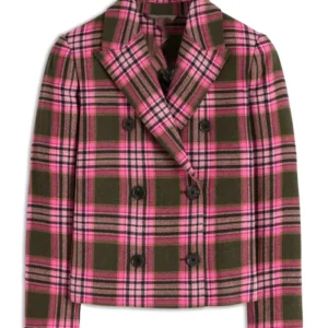 Kristen Johnston TV Series Leanne S2 Carol Pink and Brown Plaid Blazer On Sale