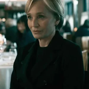 Kristin Scott Thomas TV Series Slow Horses 2026 Diana Taverner Black Wool Coat On Sale