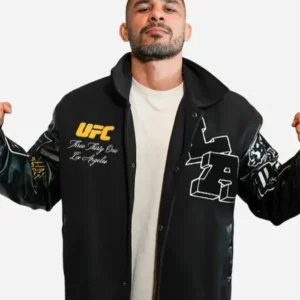LA UFC 331 Black Varsity Jacket