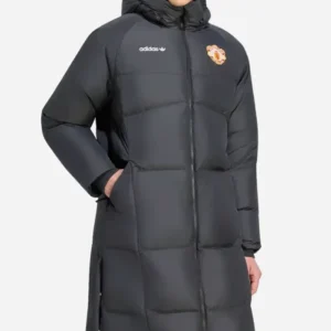 Manchester United x Adidas EQT Down Black Long Puffer Coat On Sale