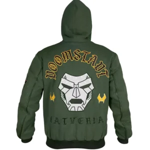 Marvel Doctor Doom Army Hooded Varsity Jacket Backs