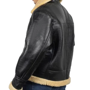 Mens Aviator Flight B3 Shearling Bomber Jacket Backs