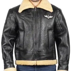 Mens Aviator Flight B3 Shearling Bomber Jacket Look