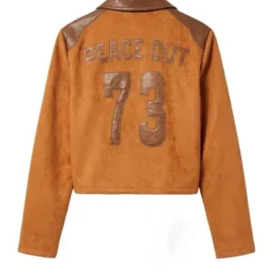 Mercedes Assad TV Series Ted Lasso 2026 Margy El Sherif Peace Out 73 Brown Suede Leather Jacket For Sale