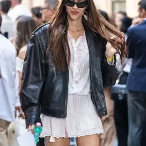 Milan Fashion Week Amelia Gray Leather Jacket