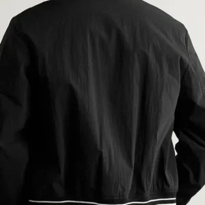 NFL Atlanta Falcons Bijan Robinson Amiri Distressed-Logo Shrunken Black Cotton Bomber Jacket On Sale