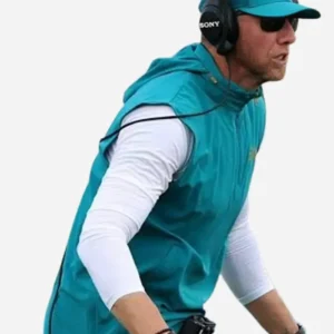 NFL Team Liam Coen Jacksonville Jaguars 2026 Head Coach Teal Blue Hooded Vest On Sale