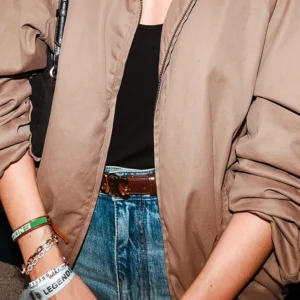 New York Yankees Stadium Jaimie Alexander Beige Jacket On Sale