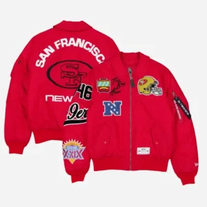 San Francisco 49ers New Era x Alpha Industries MA-1 Red Full-Zip Bomber Jacket