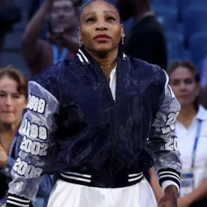 Serena Williams Team US Open Event 2026 Navy Blue Bomber Jacket On Sale