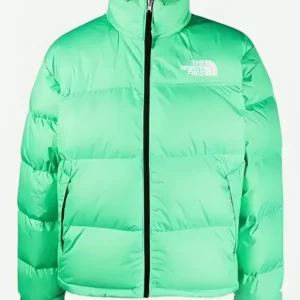 Shop Adam Sandler North Face Green Puffer Jacket