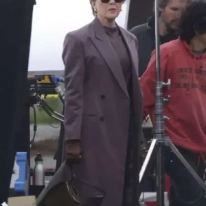 Shop Annette Bening TV Series Lucky 2026 Priscilla Masterson Purple Long Coat