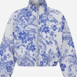Shop Christine Chun Ted Lasso S04 White & Blue Floral Track Jacket