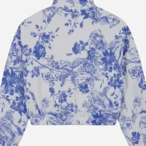 Shop Christine Chun Ted Lasso S04 White & Blue Floral Track Jacket On Sale