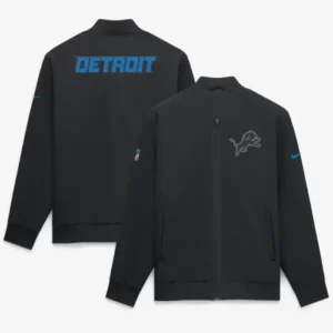 Shop Detroit Lions Nike 2026 Rivalries Collection Sideline Black Bomber Jacket On Sale