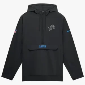 Shop Detroit Lions Nike 2026 Rivalries Sideline Anorak Black Half-Zip Jacket