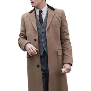 Shop Jack O’Connell Ink 2026 Larry Lamb Brown Wool Coat On Sale