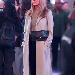 Shop Jennifer Aniston The Morning Show 2026 Beige Long Coat